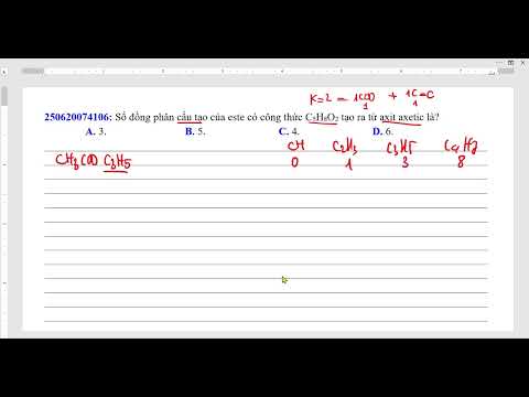 Video Số đồng phân cấu tạo của este có công thức C5H8O2 tạo ra từ axit axetic là? A. 3.  B. 5.  C. 4. - youtube