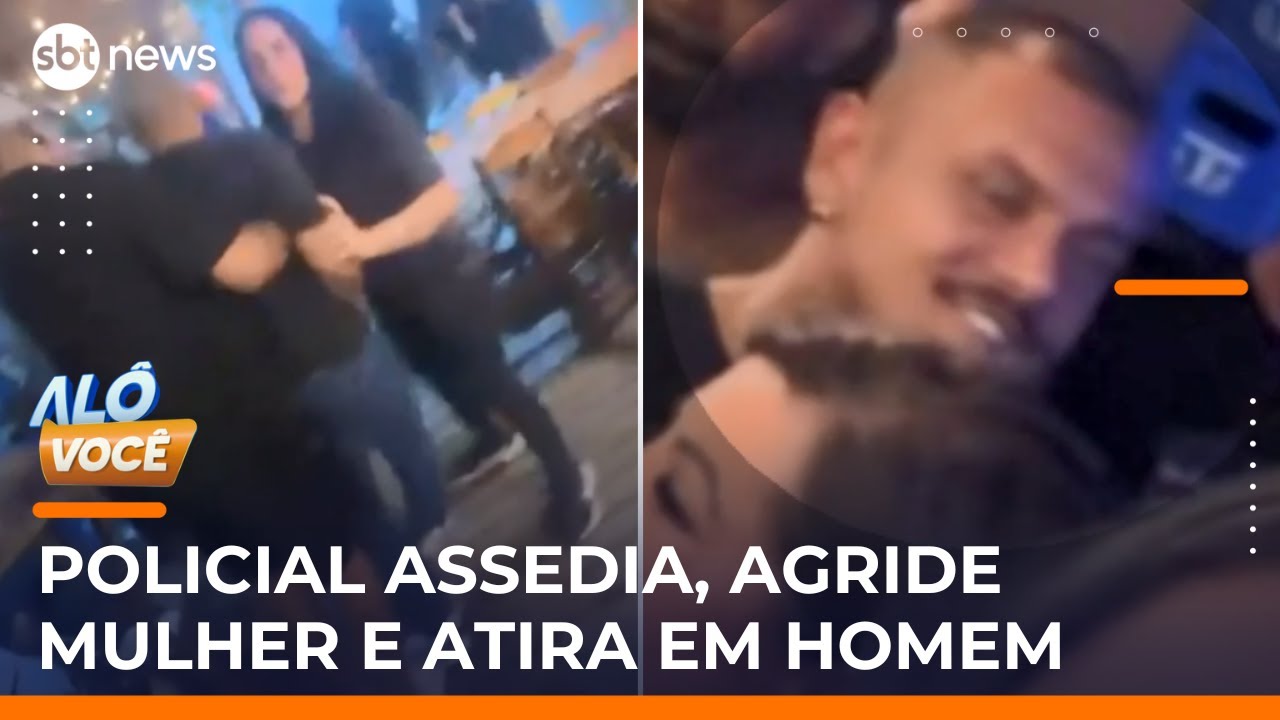 Policial agride mulher e atira em homem durante confusão em quiosque | #AloVoce
