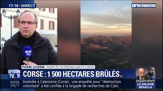 Incendie à Calenzana: "Rien n'est acquis mais on commence à le maîtriser", indique le maire