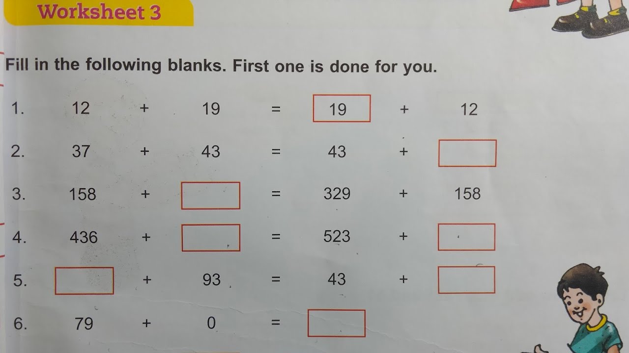 math class 3 chapter 2 worksheet 3 dav public school - YouTube