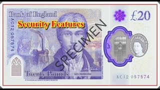 new £20 pound note launch,how to spot fake,secret security features,holograms and picture,nueva nota