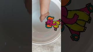 Elephant 🐘 drawing on water 💦 wow it's amazing 😍#shorts #viral #drawing