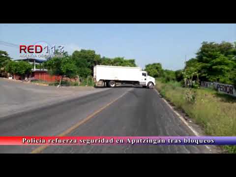 VIDEO Elementos de la Policía refuerzan seguridad en Apatzingán tras bloqueos