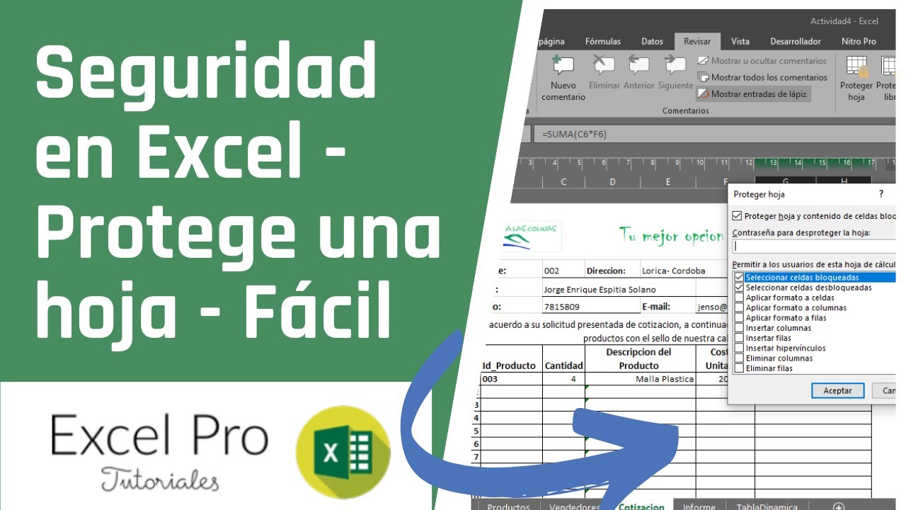 Como proteger una hoja en Excel - Seguridad #1 - YouTube