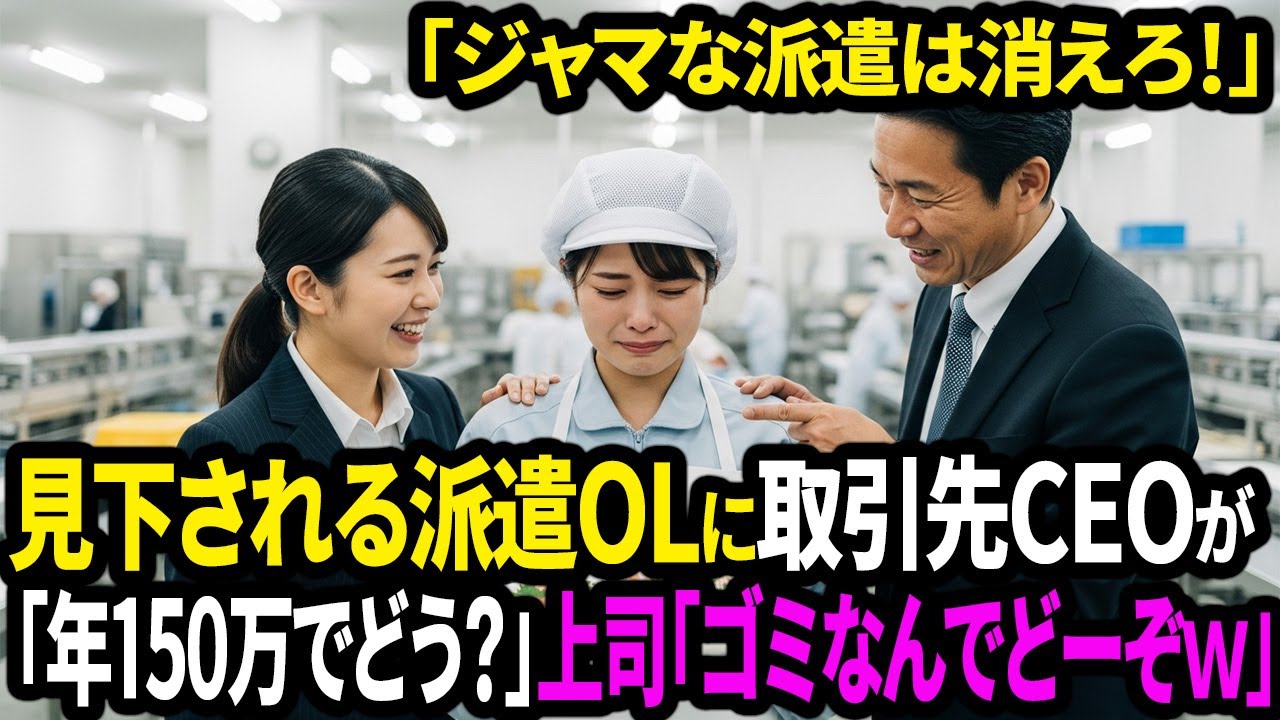 「ジャマな派遣は消えろ！」食品会社で見下される派遣OLに取引先CEOが「年150万でうちに来ない？」上司「ゴミなんで、どーぞｗ」【面白きかな人生】