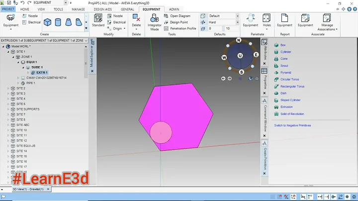 Aveva E3d - Equipment Modelling - Extrusion