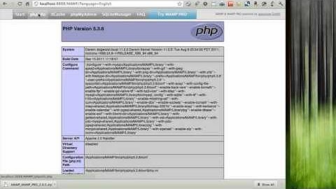 Installing a MAMP web server