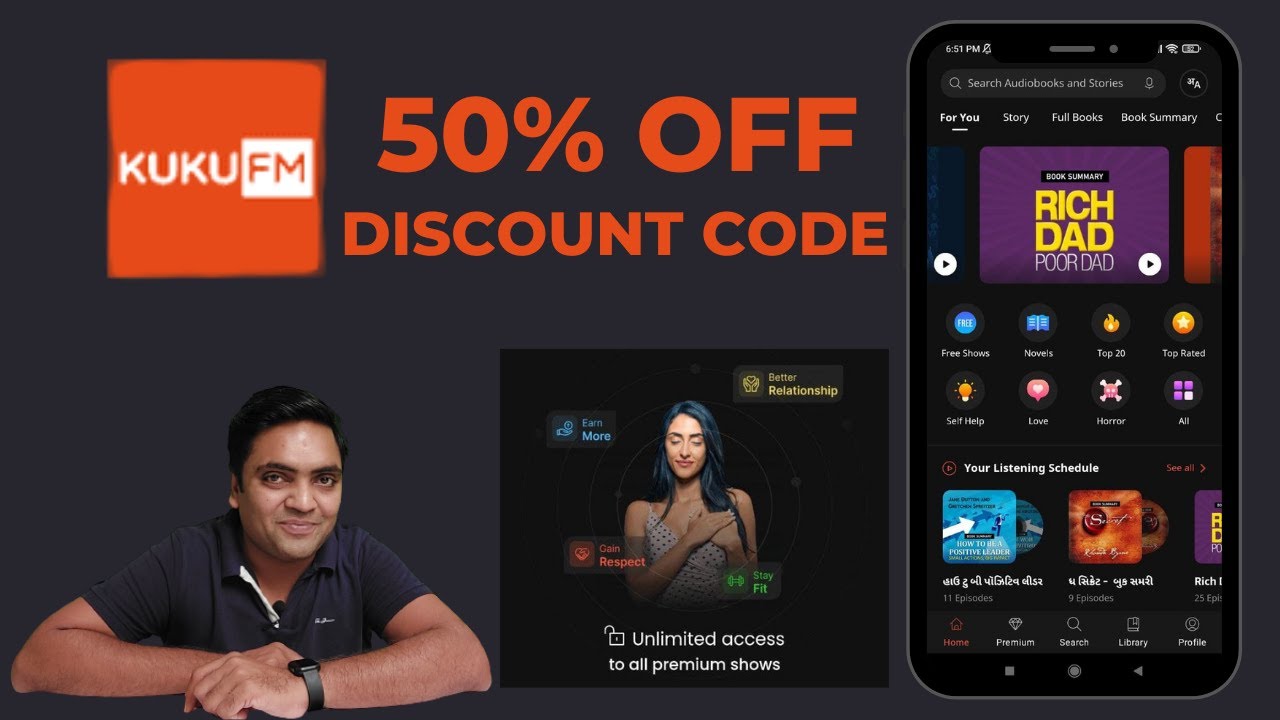Kuku fm 50 off discount coupon code Kuku fm discount coupon Kuku