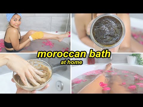 My Self-Care Moroccan Bath | Steaming, black soap, exfoliating, body mask + MORE