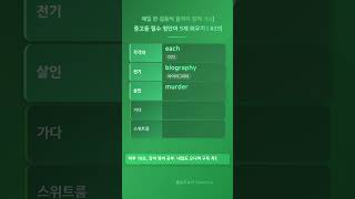 중고등 영어 필수 단어 5개! no.29 #영어단어 #수능영어만점