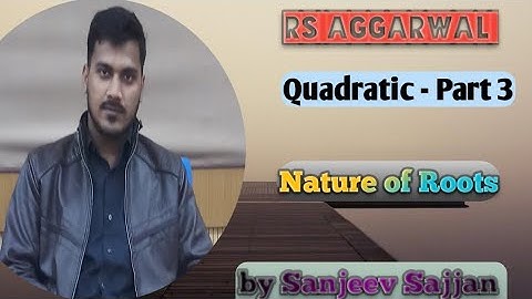 ||RS AGGARWAL||  ||Quadratic Equations|| ||Part -3||  ||Nature of roots|| ||By Graphical Method||