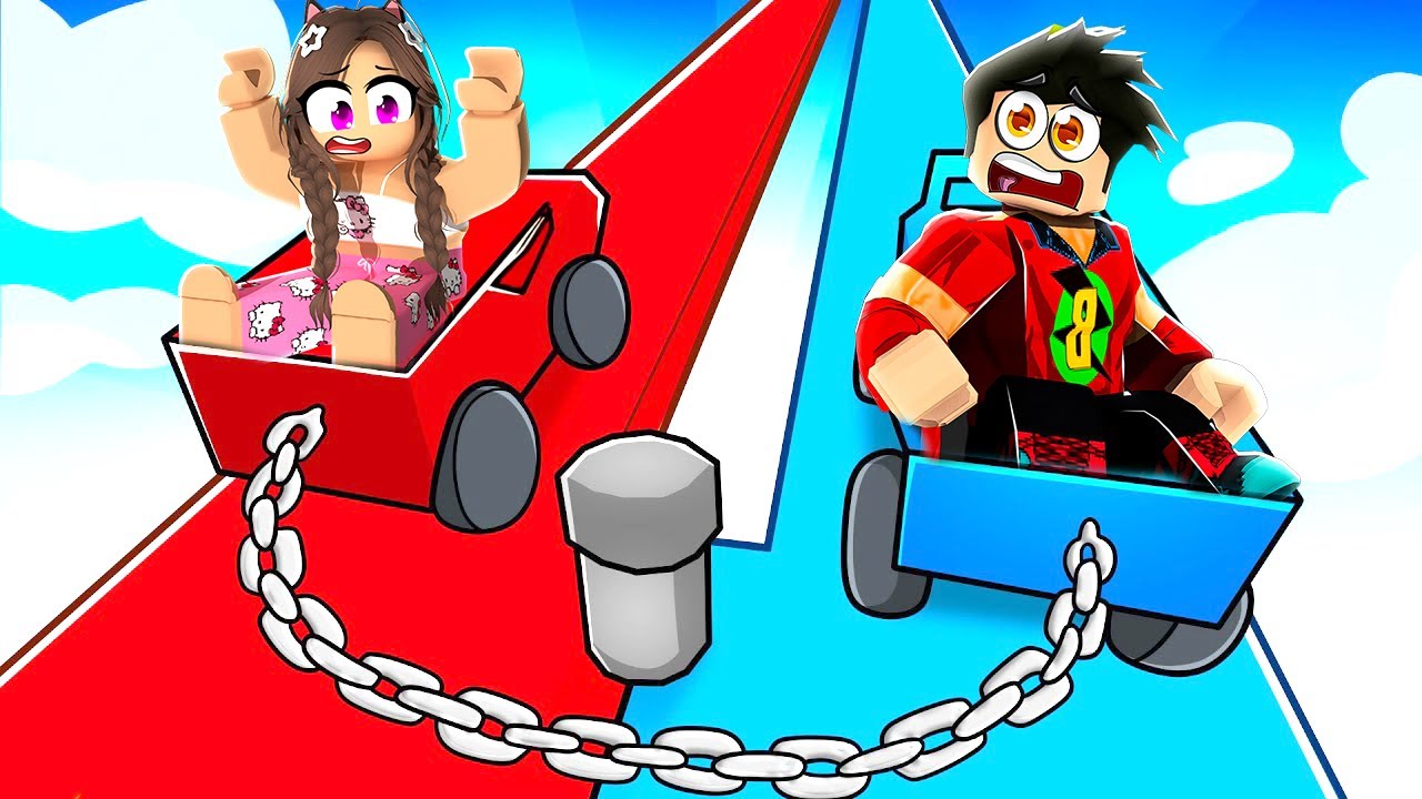 AYBÜKE İLE ZİNCİRLE BAĞLANMIŞ ARABA İLE OBBY YAPTIK! 😖 ROBLOX