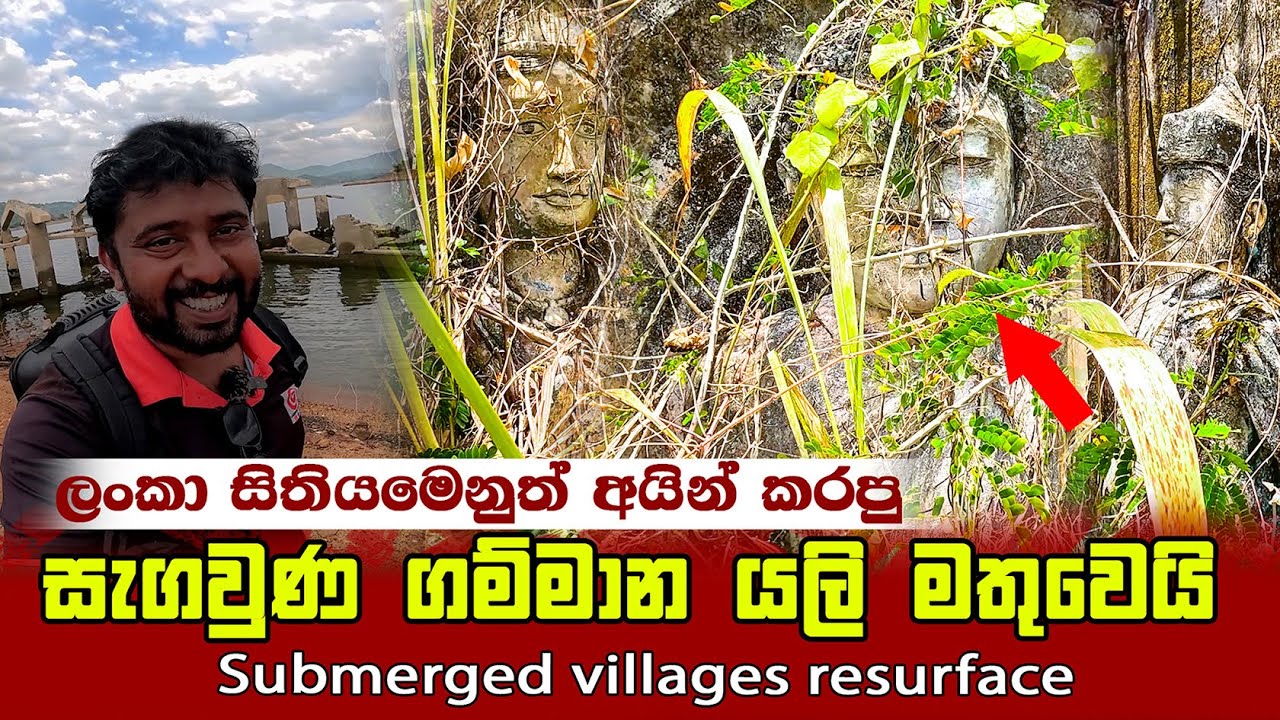 සැගවුන ගම්මාන යලි මතු වෙයි 🏡🌞🌞 | submerged village resurface | moragahakanda dam @lakshithavlogs