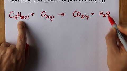 Complete Combustion of Pentane (C5H12) Balanced Equation