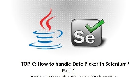 How to handle Date Picker in Selenium? | Part 1