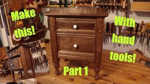 How to make a solid walnut night stand with hand tools! Part 1: Carcass    (Lathe used for the legs)