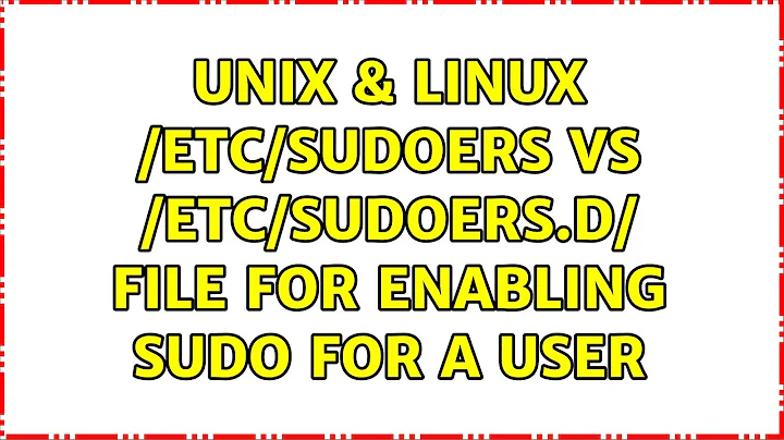 Unix & Linux: /etc/sudoers vs /etc/sudoers.d/ file for enabling sudo for a user (2 Solutions!!)