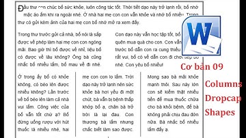 Học Word cơ bản Bài 9 / Cách chia cột tự động trong word, kẻ khung tự động, #column, #dropcap