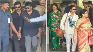 Chiranjeevi With Wife & Ram Charan With Upasana Back To Hyderabad After Receiving Padma Vibhushan