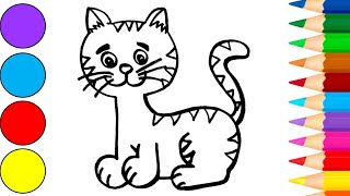 bolalar uchun yoqimli mushukchani chizish/  How to draw  cute cat/vẽ một con mèo cho trẻ em/