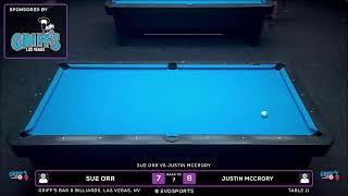 SUE ORR vs JUSTIN MCCRORY - GRIFF'S BAR &amp; BILLIARDS - TABLE 11 | EvoSports