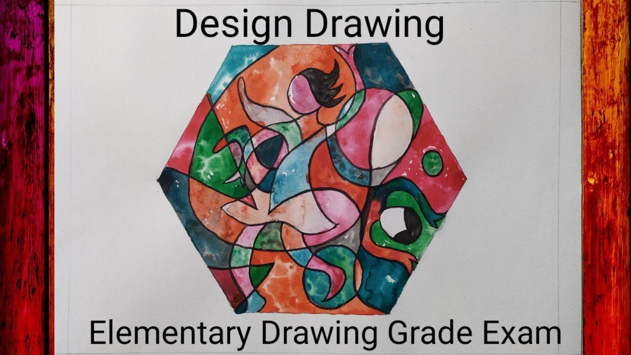 Geometrical Design | 2D Design | Elementary Exam | Intermediate Exam Design  with Warm colour Scheme - YouTube