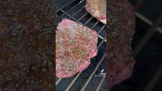 THICK CUT RIBEYE ANYONE #steak #steaks #beef #grilled #short #shortsvideo #pelletgrill #tiktok #eat