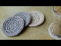 심리스 헤링본 스티치로 티코스터 만들기 | crochet seamless herringbone stitch tea coaster