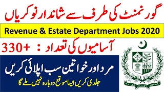 Revenue and Estate Department Jobs 2020 | Latest Govt Jobs 2020 | Jobs in Pakistan 2020