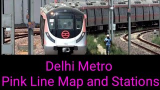 Delhi Metro Pink Line Route Map and Stations : Interchange stations of red, yellow, blue, violetline screenshot 5