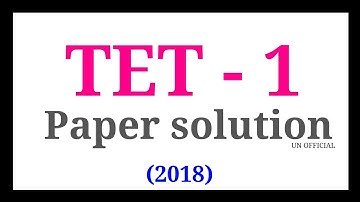 TET - 1 Exam 2018 paper solution