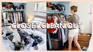 CLOSE CLEAN OUT | making $250 on FB marketplace &amp; getting rid of half my closet *CLOSET DECLUTTER*