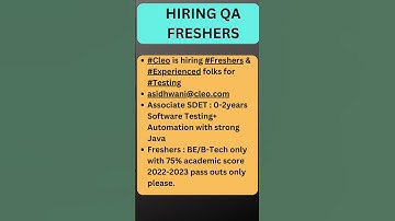 Hiring QA Freshers| shorts| Rd Automation Learning
