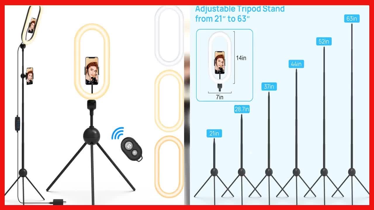 Ring Light with Stand and Phone Holder, 14 Selfie Lights 77 Tall Tripod with Remote Compatible