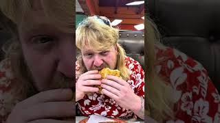 Hot blonde eats a torta at a mexican grocery store mi tierra in springdale ohio #mulletreview