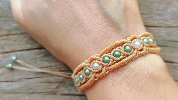 DIY Pulseira Macramê com Detalhes em Miçangas - Passo a Passo Tutorial Completo🌸✨