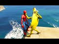 GTA 5 Funny Water Ragdolls Peely Fortnite (Banana) Vs Spiderman (Euphoria Physics, Funny Moments)