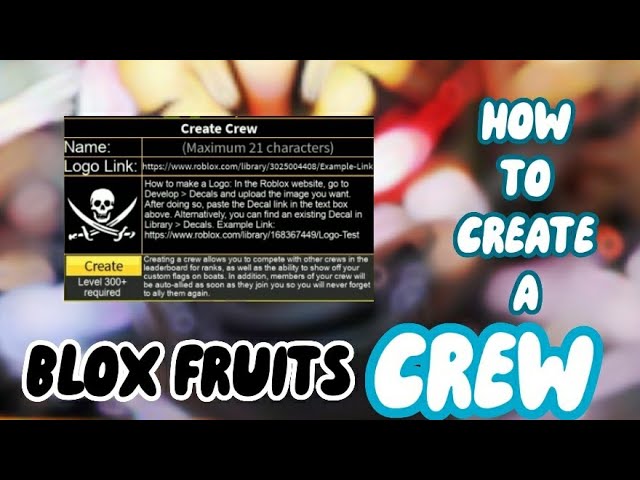 How to Create crew to blox piece 