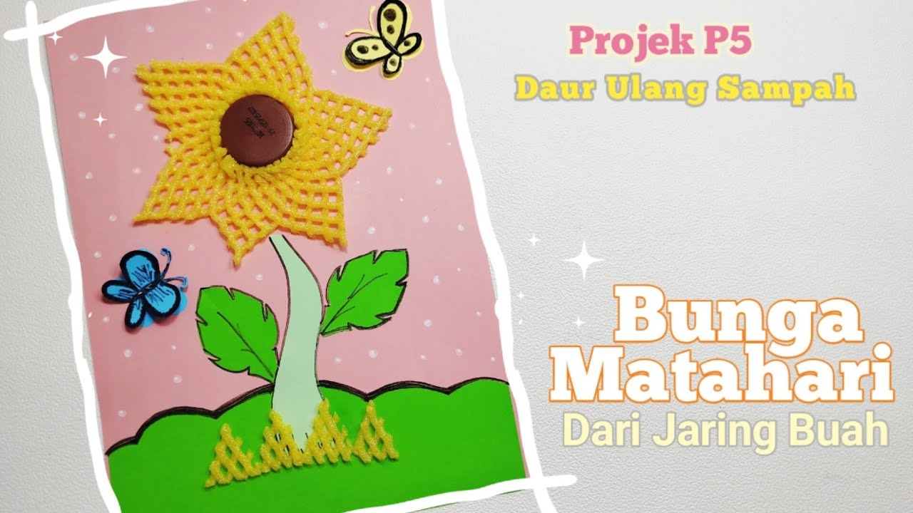 Kerajinan Daur Ulang Sampah Dari Limbah Jaring Buah & Tutup Botol | Hiasan Dinding Barang Bekas