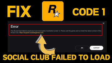 Social club failed to load due to incomplete installation code 1 Fix gta5
