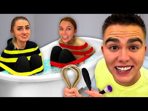 Escape Challenge from Bathtub! Tickle Feet Challenge Tasks with Duct Tape for $10,000! Spy Challenge