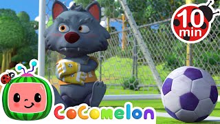Playing Soccer - Goalie Wolf | Play Time with Cody and JJ! | CoComelon Songs for Kids