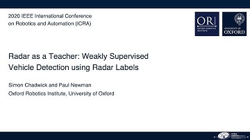Radar as a Teacher: Weakly Supervised Vehicle Detection using Radar Labels