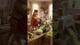 Cat Making Sugercane Candies #youtubeshorts #ai #asmr #cat #catshorts #cuteanimals #catlike