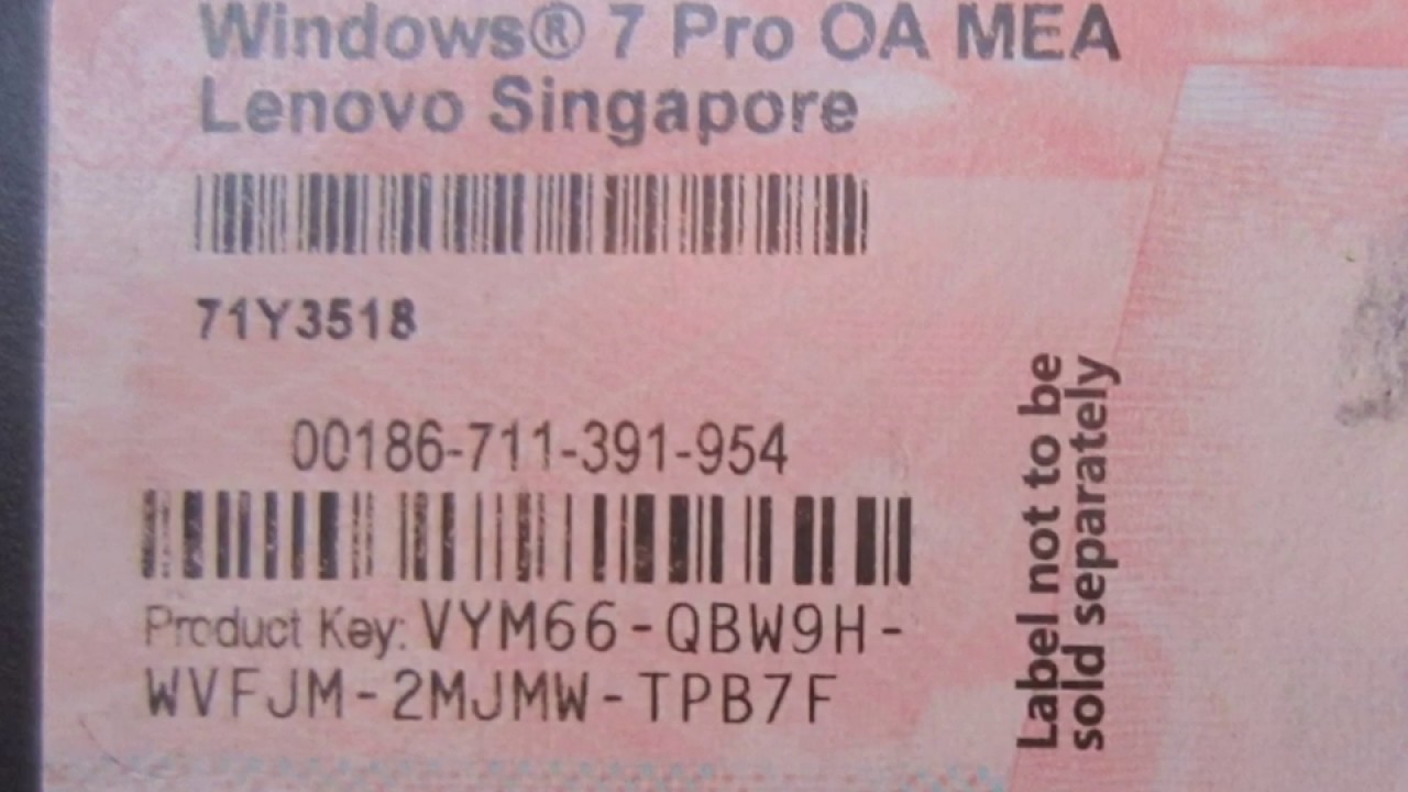 Licence Windows Seven Pro - Serial Seven Pro - Coa Micorosft Seven Pro -  Youtube