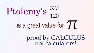 Ptolemy's value for Pi and Backhouse pancake functions.