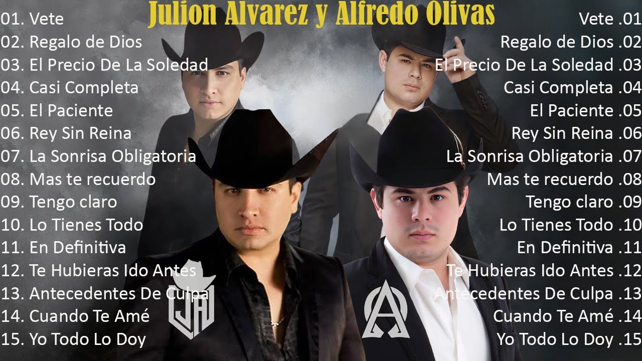 Julion Alvarez y Alfredo Olivas Mix - Grandes Éxitos Romántica de Banda - Mejor Música del Recuerdo