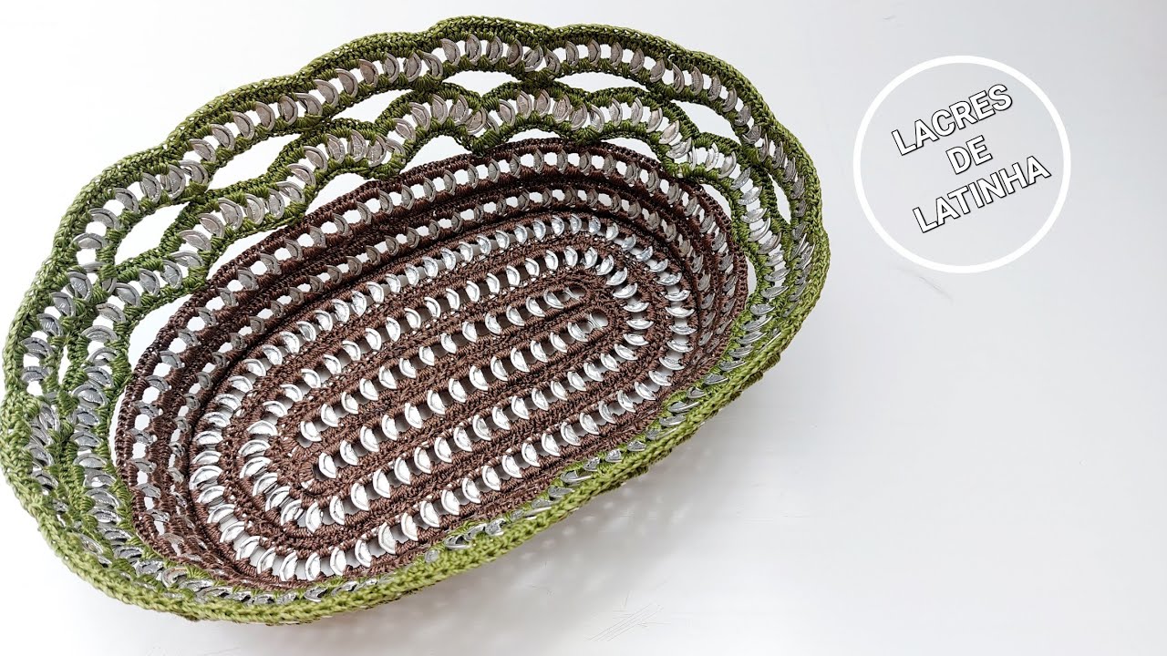 CESTA COM LACRES DE LATINHA
