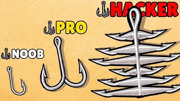 NOOB vs PRO vs HACKER in Fish and Hooks Merge - MAX LEVELS