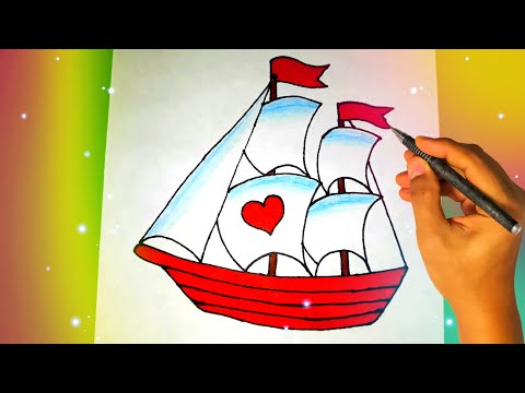 Как нарисовать корабль карандашом поэтапно для начинающих видео уроки